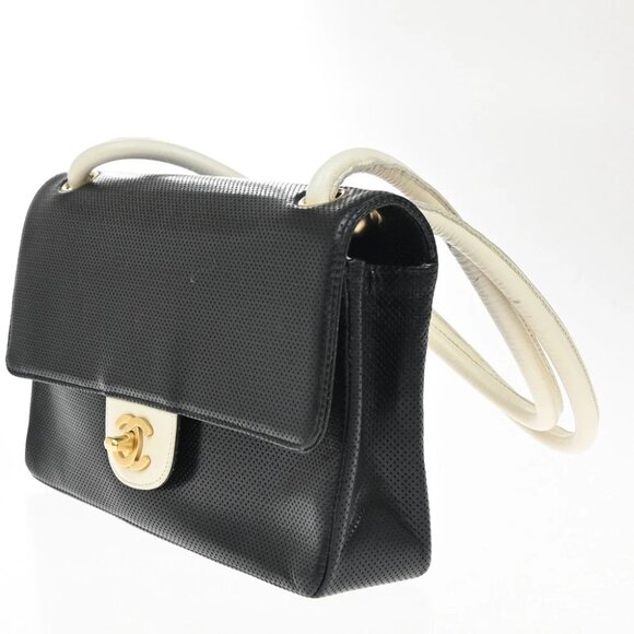 CHANEL CC Logo Shoulder Hand Bag Leather Black GHW France 687RF458 - Picture 10 of 14